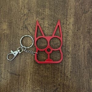 Red Cat-Shaped Self Defense Keychain-20 Available in Red